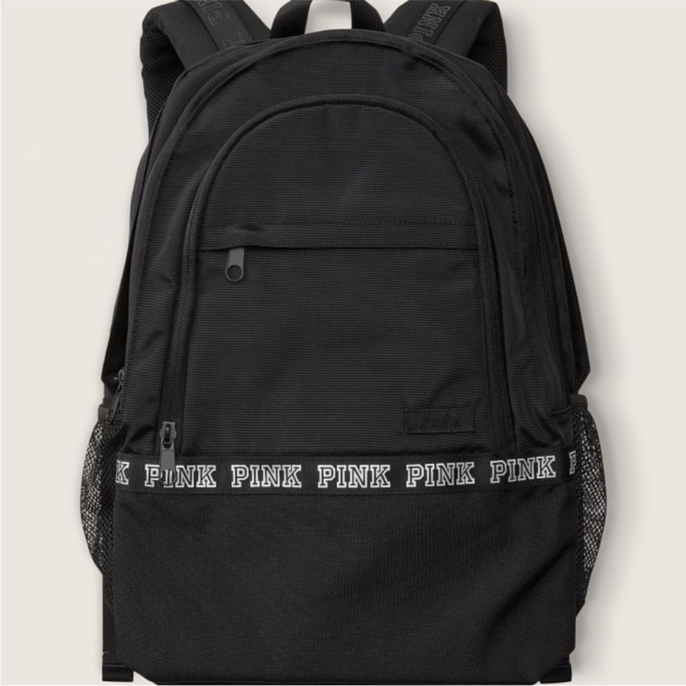 PINK Victoria's Secret Black Logo Backpack